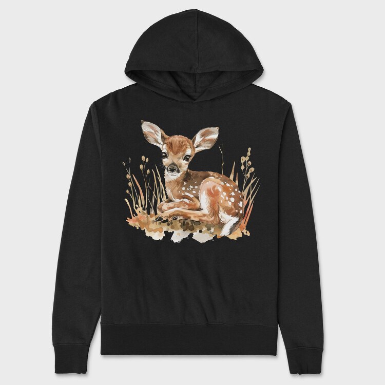 Fawn In Grass, Hanorac Oversize Barbati (Unisex)