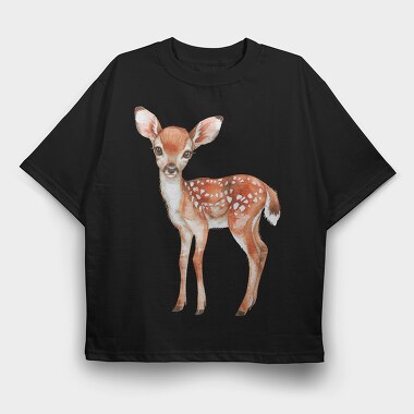 Fawn In The Mist, Tricou Oversize Barbati (Unisex)