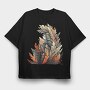 Feather Bushes Illustration, Tricou Oversize Barbati (Unisex)