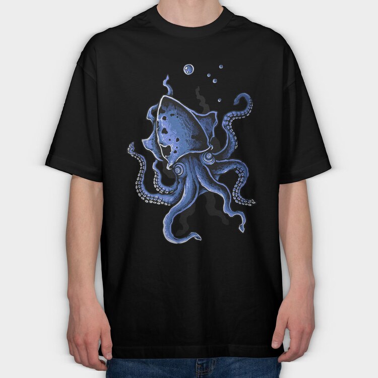 Octopus Splash, Tricou Oversize Barbati (Unisex)