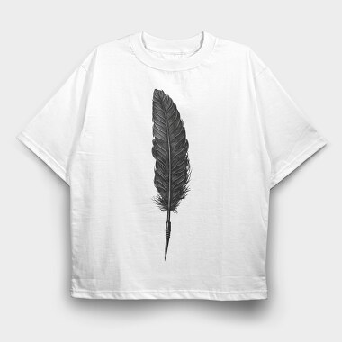Feather Gothic Ink, Tricou Oversize Barbati (Unisex)