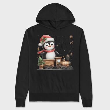 Feelin Jolly Penguin, Hanorac Oversize Barbati (Unisex)