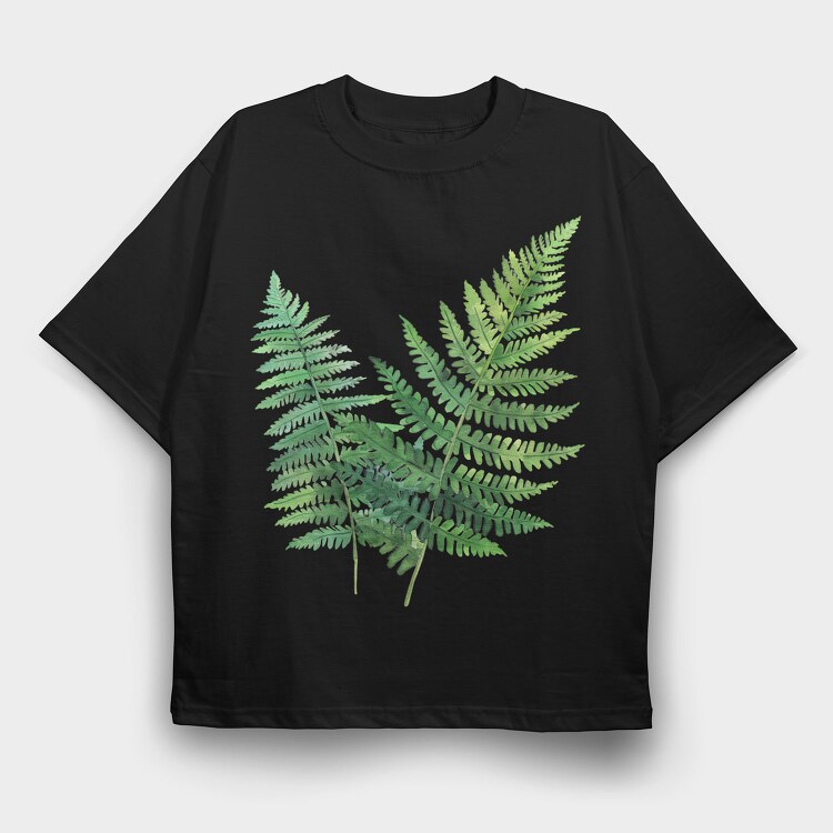 Fern Leaf Clipart, Tricou Oversize Barbati (Unisex)