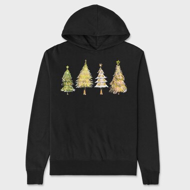 Festive Fir Bright Stars, Hanorac Oversize Barbati (Unisex)