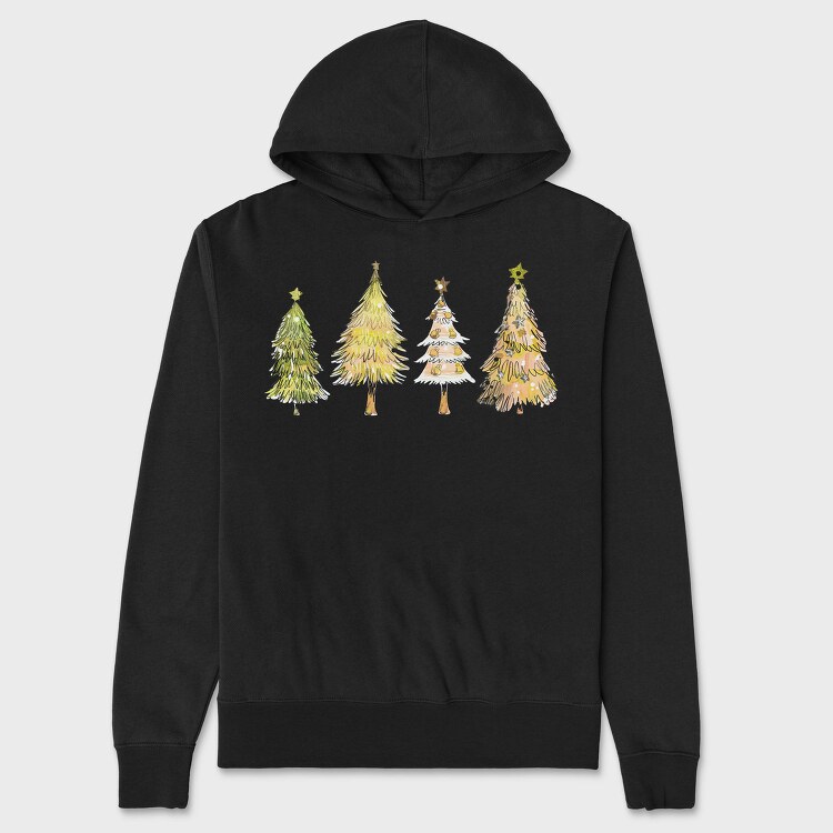 Festive Fir Bright Stars, Hanorac Oversize Barbati (Unisex)