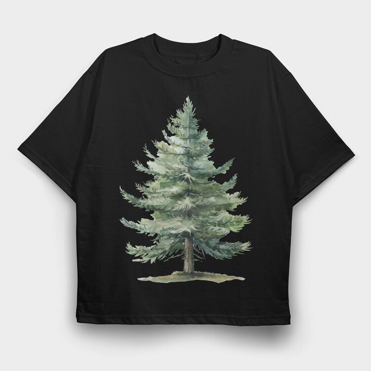 Fir Tree Clipping, Tricou Oversize Barbati (Unisex)