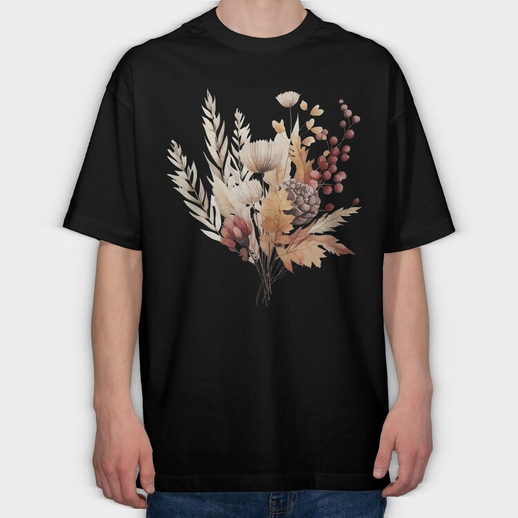Fall Wild Bouquet, Tricou Oversize Barbati (Unisex)