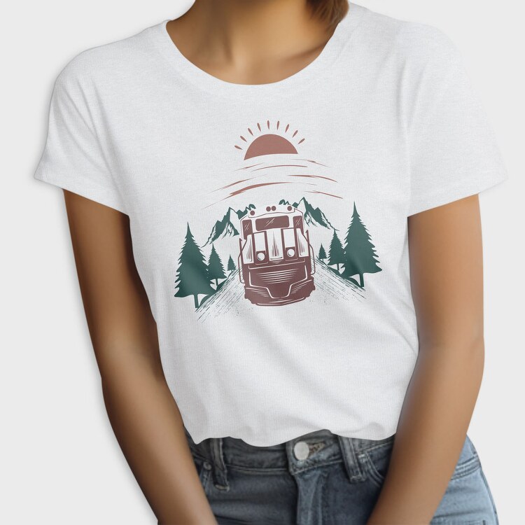 Train Mountain Sunrise, Tricou Femei
