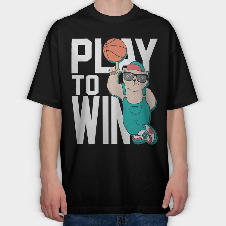 Basketball Bear Cool, Tricou Oversize Barbati (Unisex)