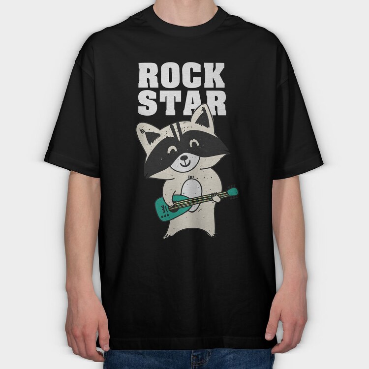 Rockstar Raccoon, Tricou Oversize Barbati (Unisex)