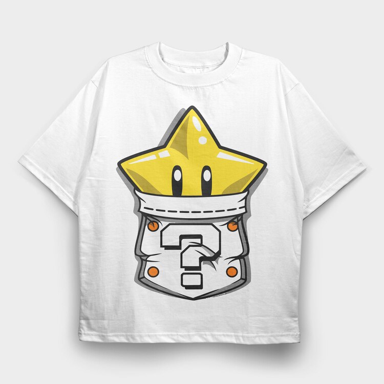 Question Mark Star, Tricou Oversize Barbati (Unisex)