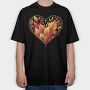 Fallen Leaves Heart, Tricou Oversize Barbati (Unisex)
