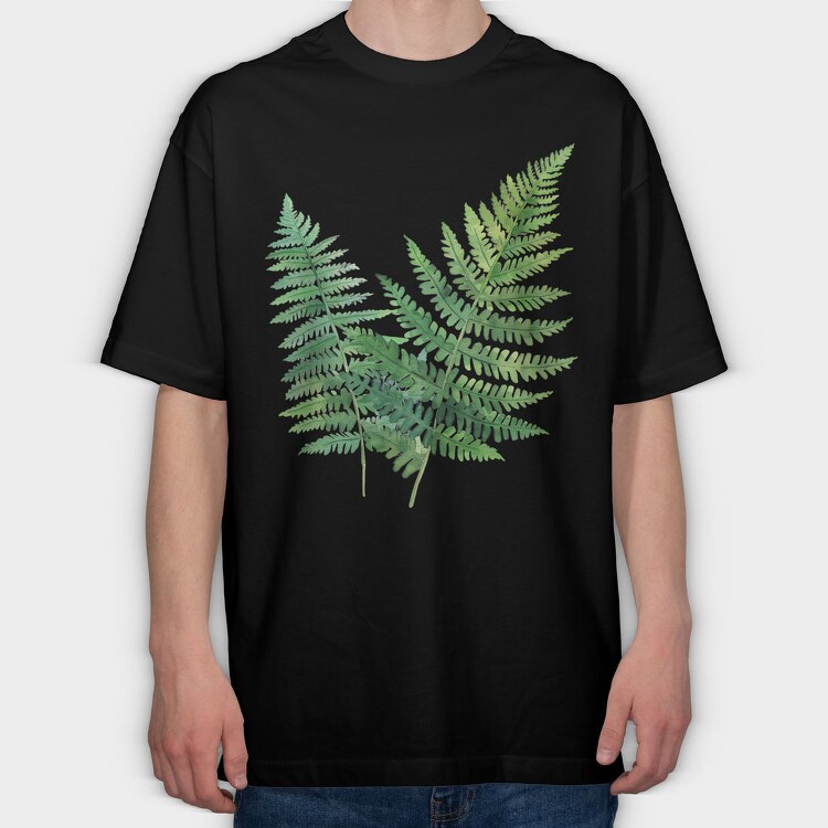 Fern Leaf Clipart, Tricou Oversize Barbati (Unisex)