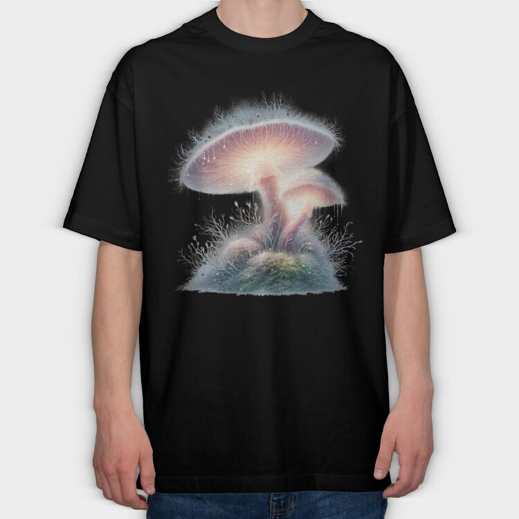Fantasy Mushroom Glow, Tricou Oversize Barbati (Unisex)