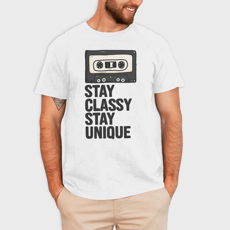 Stay Classy Tape, Tricou Barbati (Unisex)