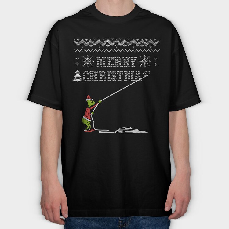 Grinchy Holiday Cheer, Tricou Oversize Barbati (Unisex)