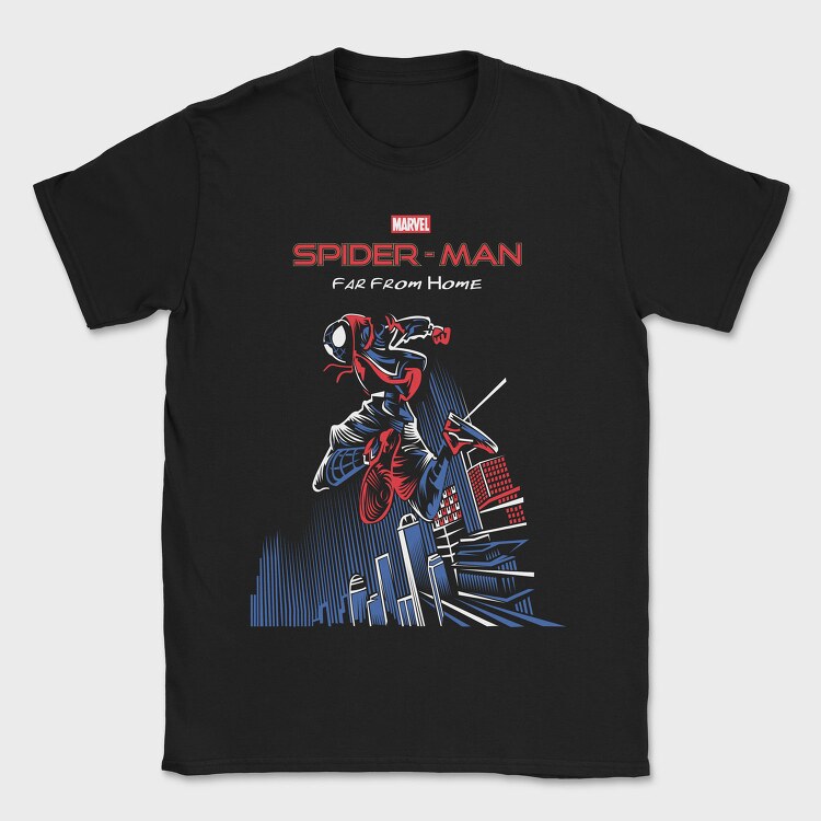 Spiderman Cityscape 1, Tricou Barbati (Unisex)