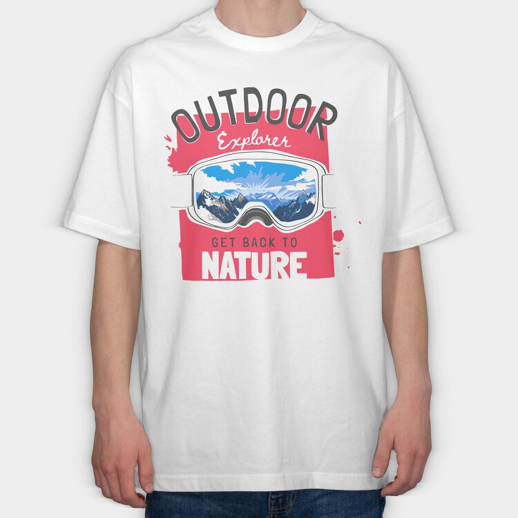 Outdoor Explorer Goggles, Tricou Oversize Barbati (Unisex)