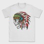 Skull Chief Feathers, Tricou Barbati (Unisex)