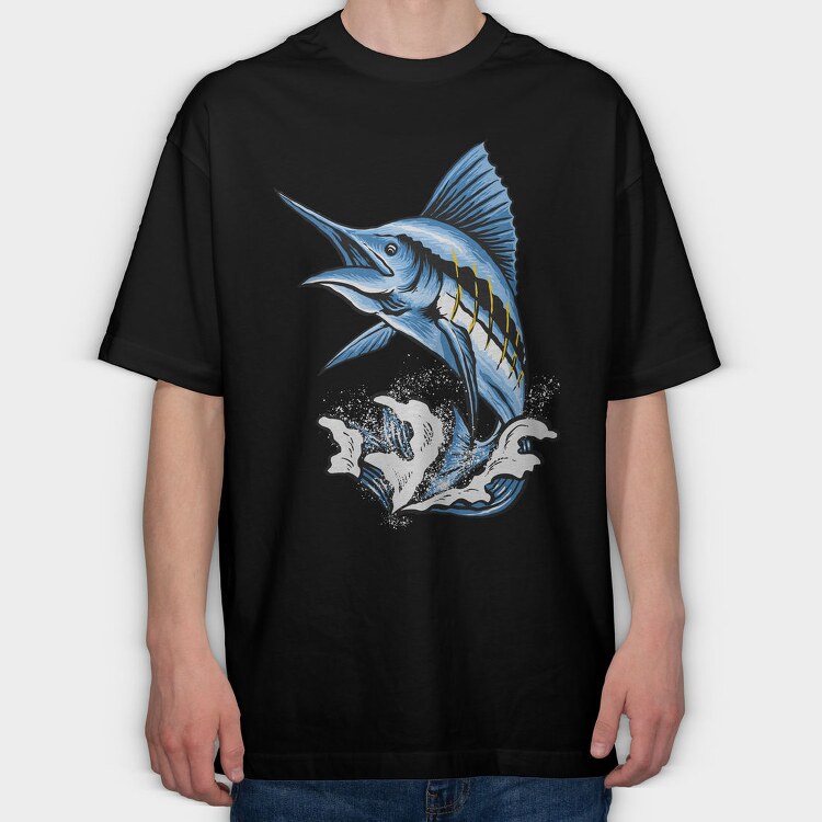 Sailfish Splash, Tricou Oversize Barbati (Unisex)