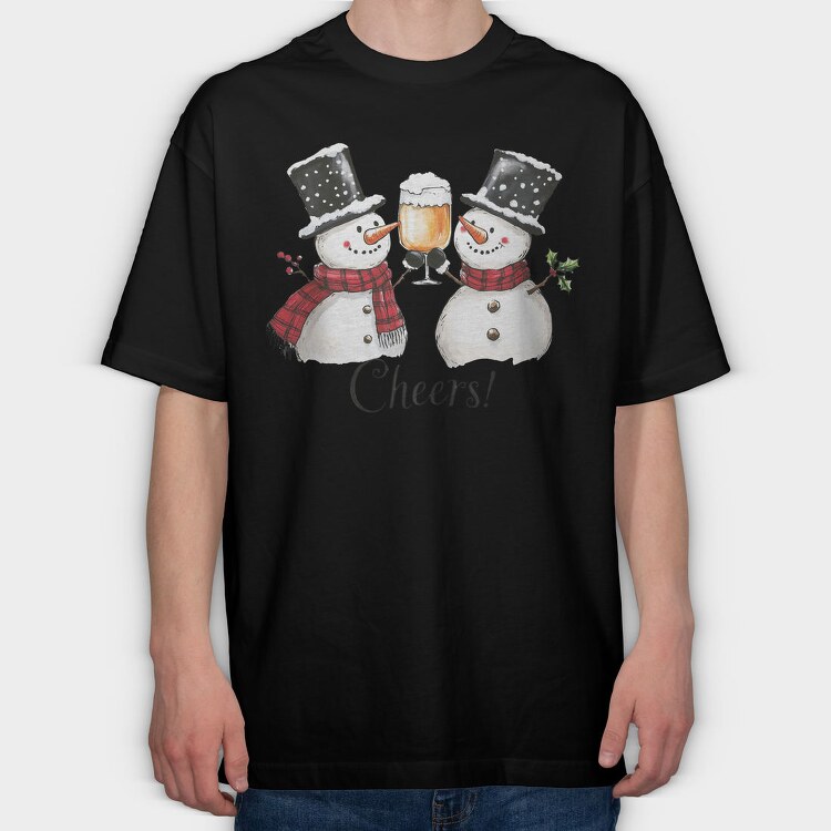 Festive Drink Toast, Tricou Oversize Barbati (Unisex)