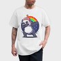 Panda Dabbing Rainbow, Tricou Barbati (Unisex)