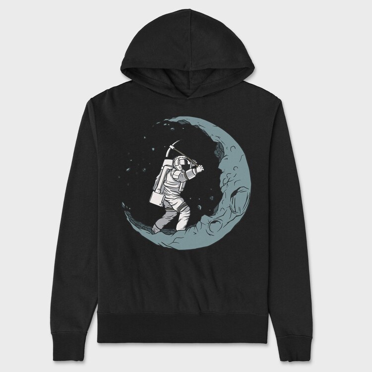 Astronaut Digging The Moon, Hanorac Oversize Barbati (Unisex)