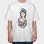 Snake Rose Beauty, Tricou Oversize Barbati (Unisex)