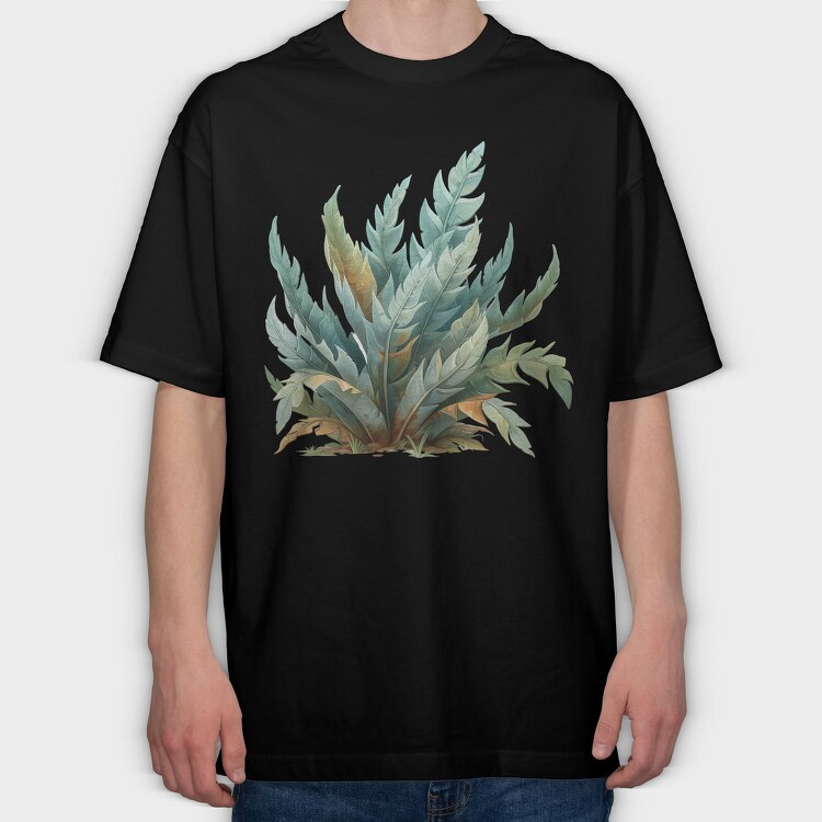 Feather Plant Clump, Tricou Oversize Barbati (Unisex)