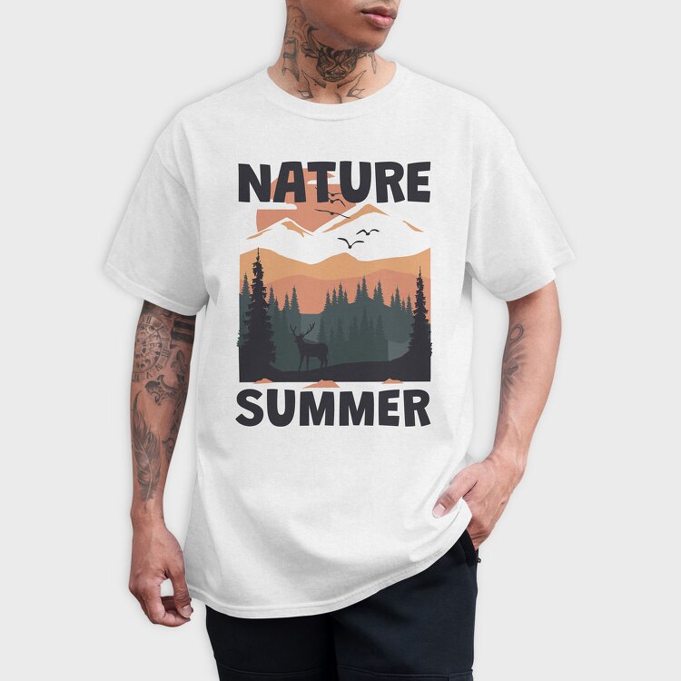 Summer Nature Deer, Tricou Barbati (Unisex)