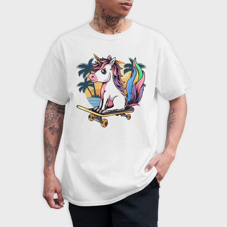 Unicorn Skate Palm, Tricou Barbati (Unisex)