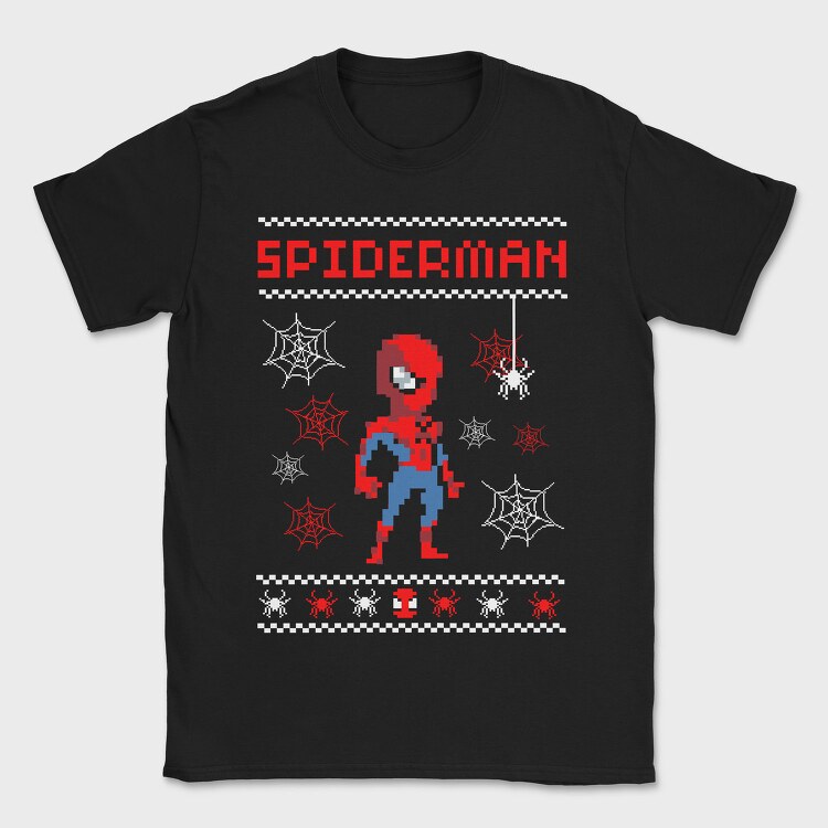Spiderman Pixel Art, Tricou Barbati (Unisex)