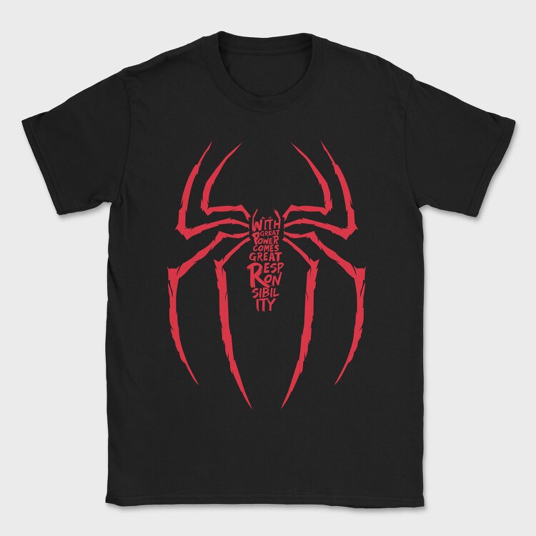 Spiderman Power Responsibility, Tricou Barbati (Unisex)