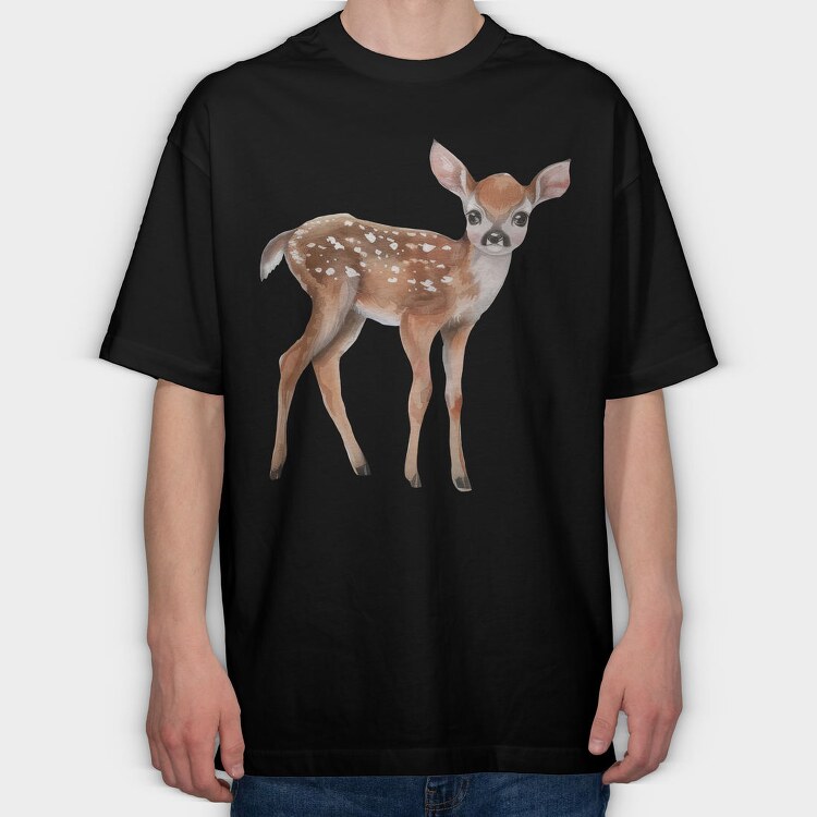 Fawn Face Baby Deer, Tricou Oversize Barbati (Unisex)