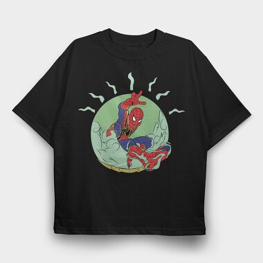 Spiderman Meditate, Tricou Oversize Barbati (Unisex)