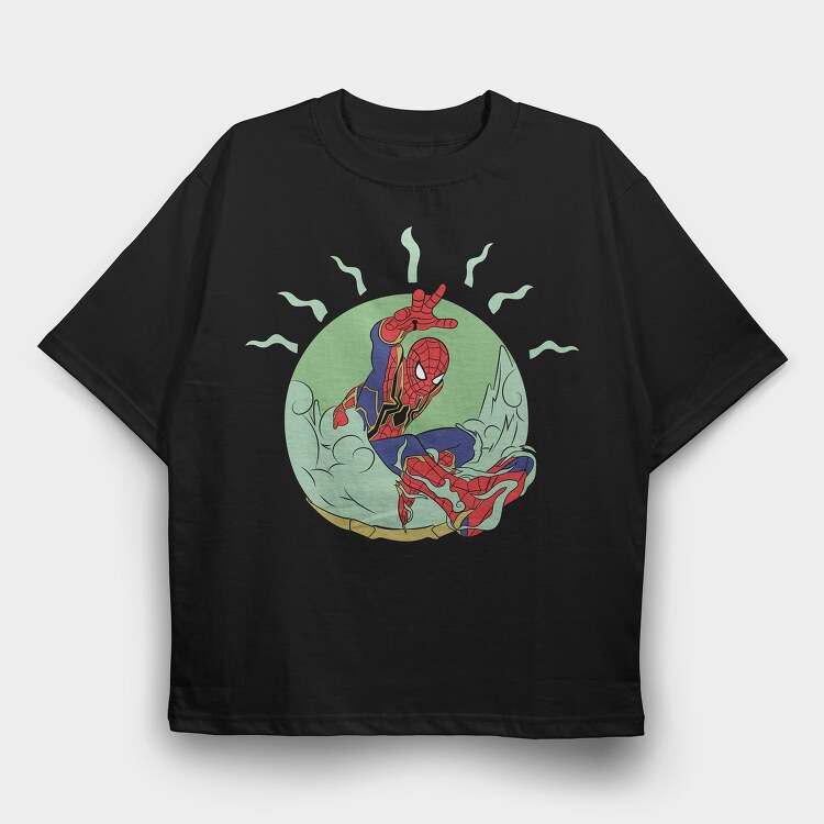 Spiderman Meditate, Tricou Oversize Barbati (Unisex)