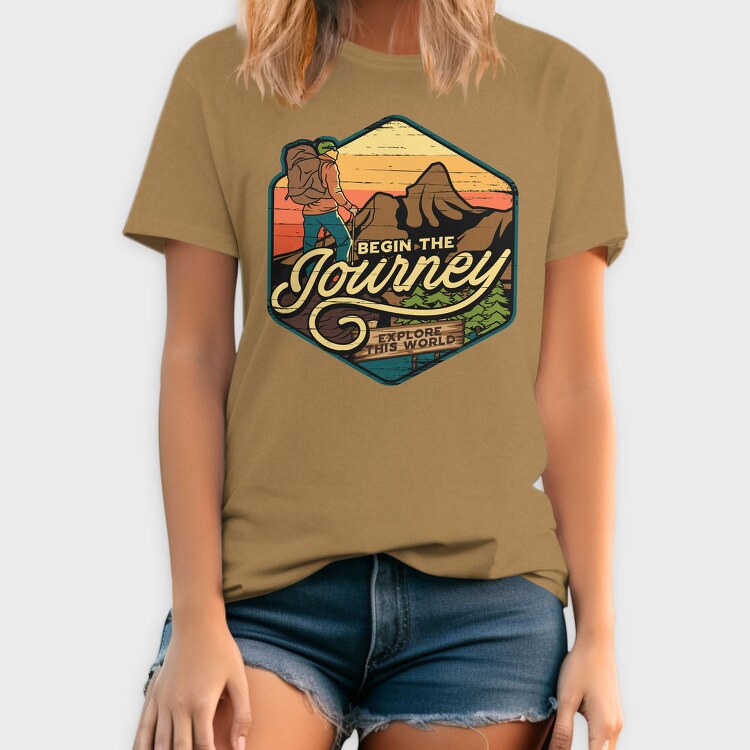 Begin The Journey Explore World, Tricou Barbati (Unisex)