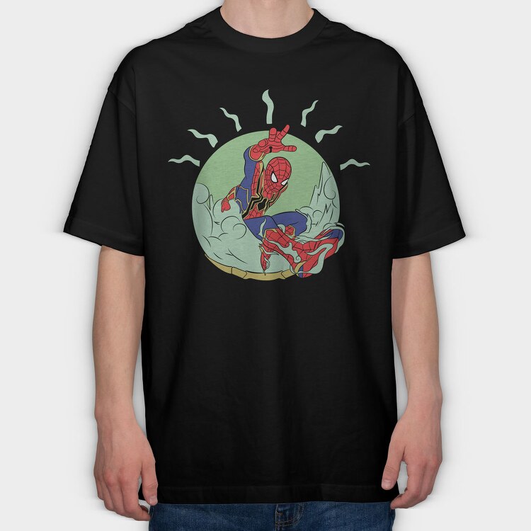 Spiderman Meditate, Tricou Oversize Barbati (Unisex)