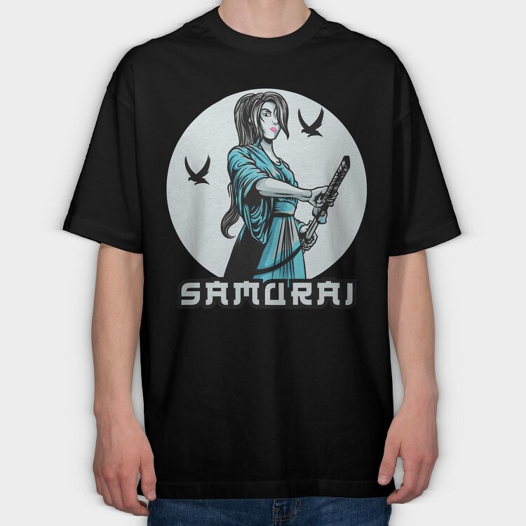 Samurai Warrior 1, Tricou Oversize Barbati (Unisex)