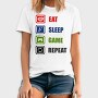 Eat Sleep Game Repeat, Tricou Barbati (Unisex)