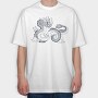 Chinese Dragon Illustration, Tricou Oversize Barbati (Unisex)