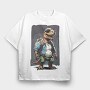 Adventurous Dinosaur T Rex, Tricou Oversize Barbati (Unisex)