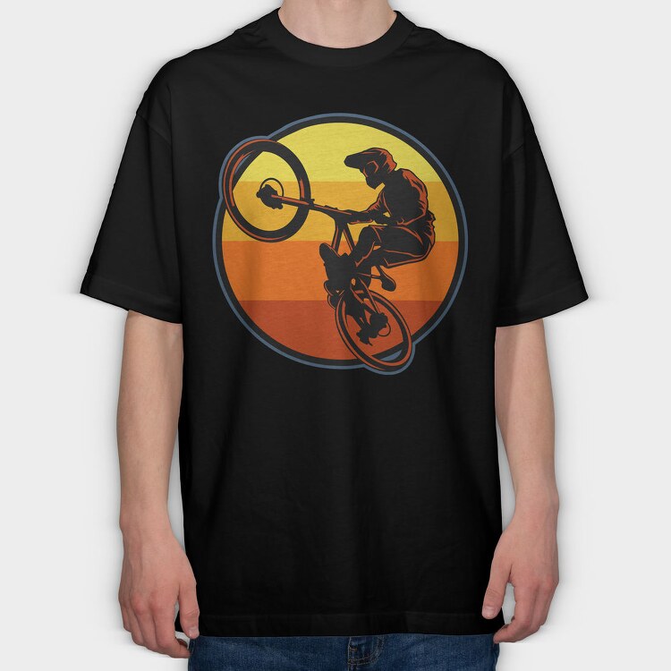 Sunset Biker, Tricou Oversize Barbati (Unisex)