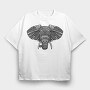 African Elephant Mandala, Tricou Oversize Barbati (Unisex)