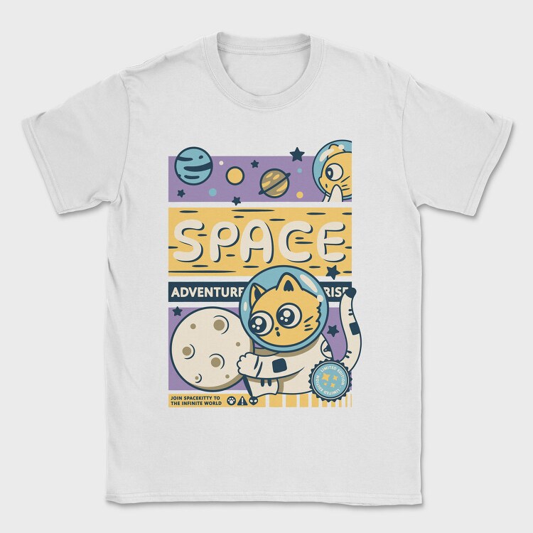 Space Adventure Cat, Tricou Barbati (Unisex)