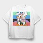 Tazmanian Devil Grin, Tricou Oversize Barbati (Unisex)