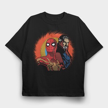 Spiderman Skull Burst, Tricou Oversize Barbati (Unisex)