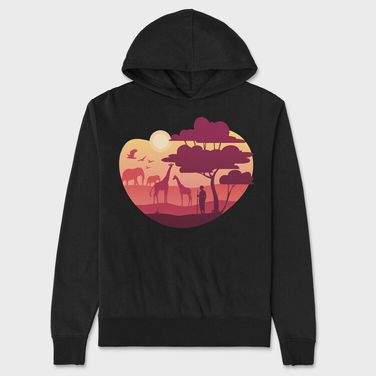 African Landscape, Hanorac Oversize Barbati (Unisex)