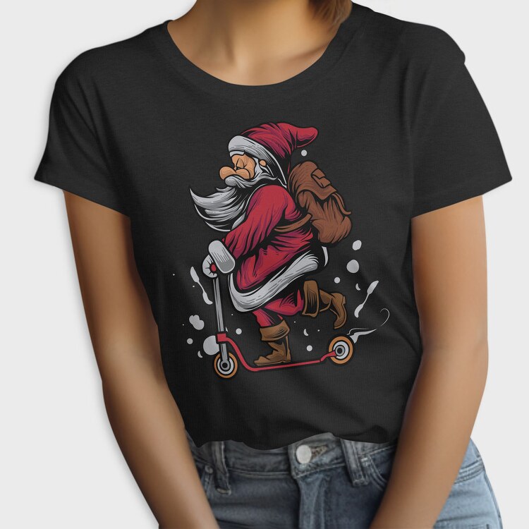 Santa Scootin, Tricou Femei