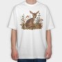 Fawn In Foliage, Tricou Oversize Barbati (Unisex)